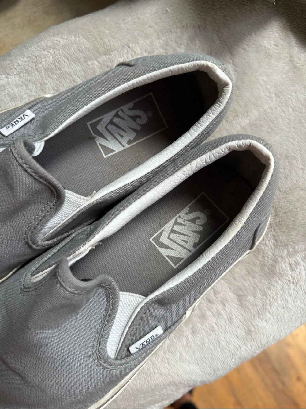 Vans Gray Classic Slip-On Canvas Shoes